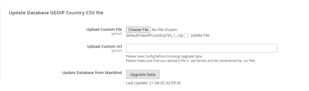 Update Database GEOIP Country CSV file