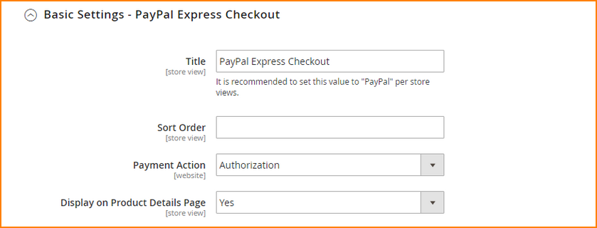 Magento 2 payment method-paypal-express-checkout