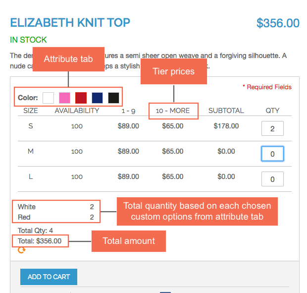 Magento Configurable Product Table Ordering in the frontend