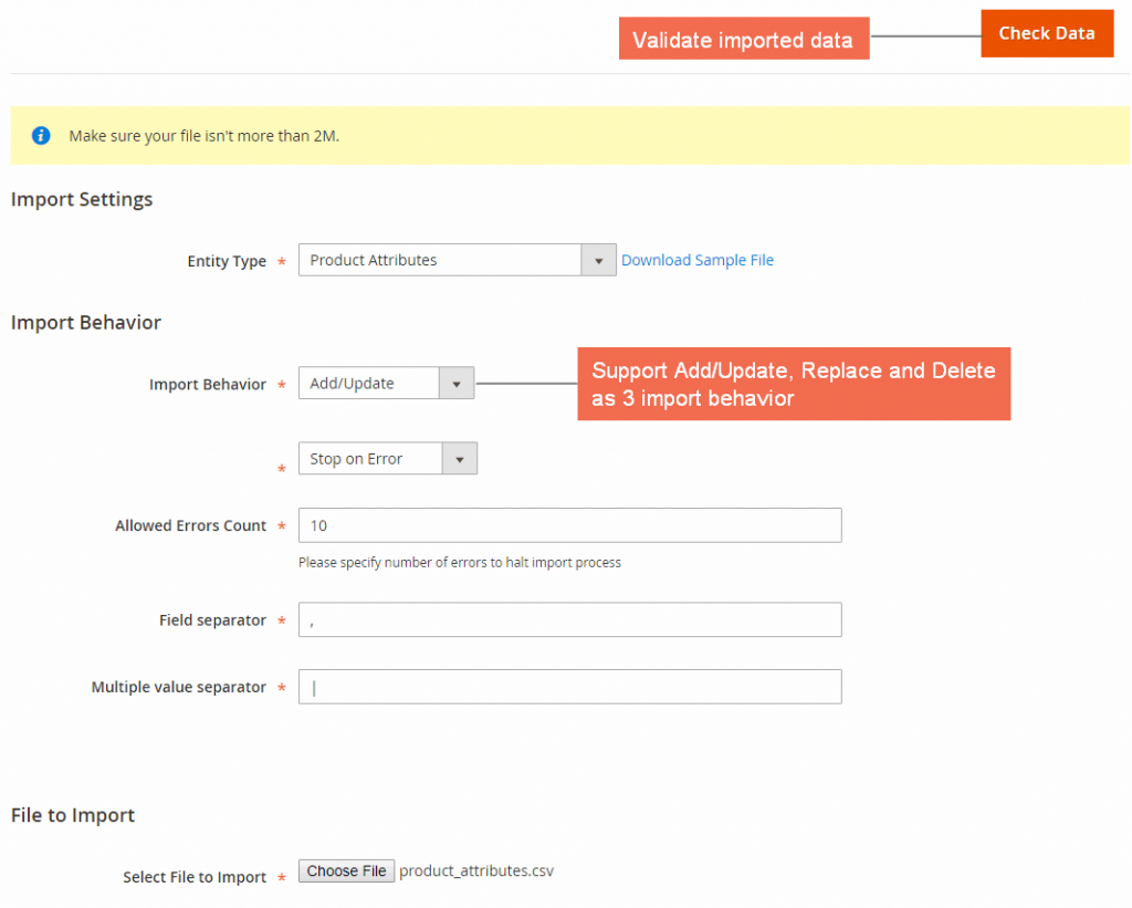 magento-import-export-product-attributes-extension-setting