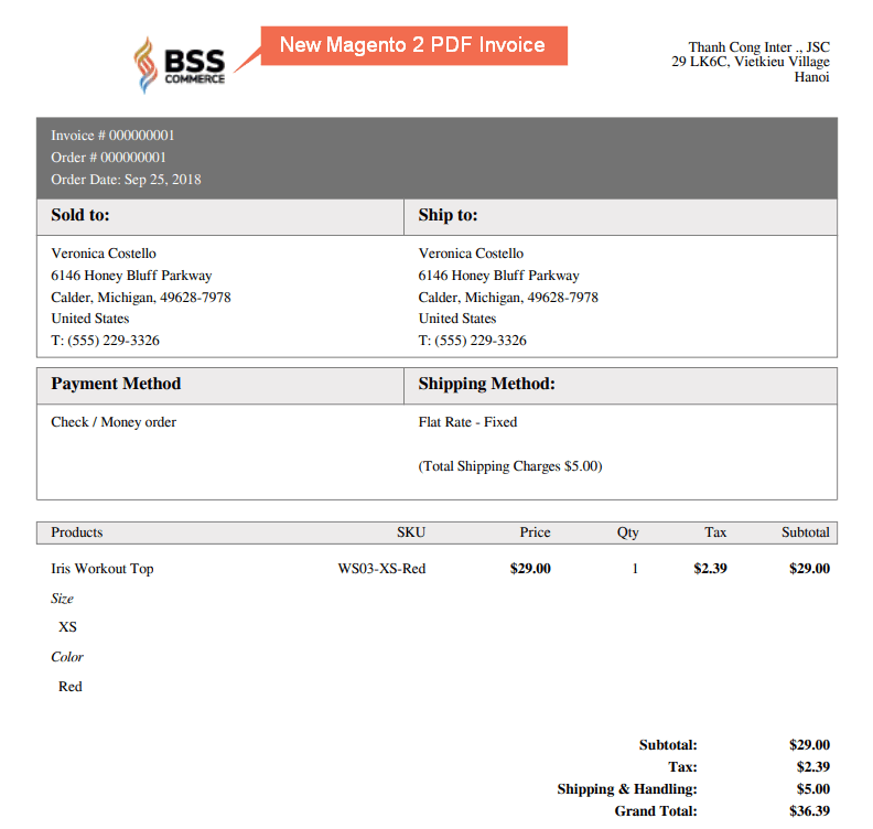 magento invoice template pdf