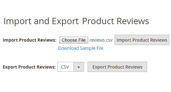 Import/Export product reviews