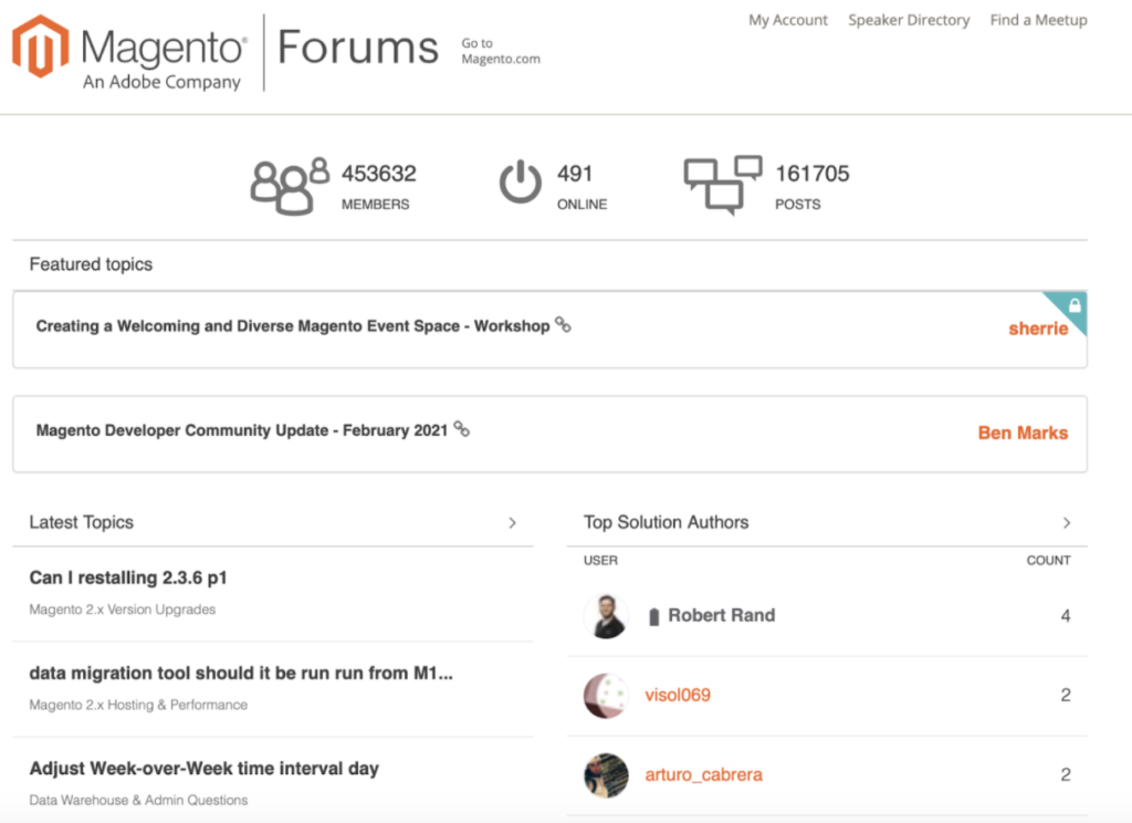 Magento Support Forums