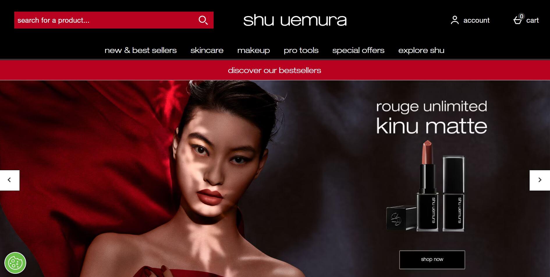 Shu Uemura's website