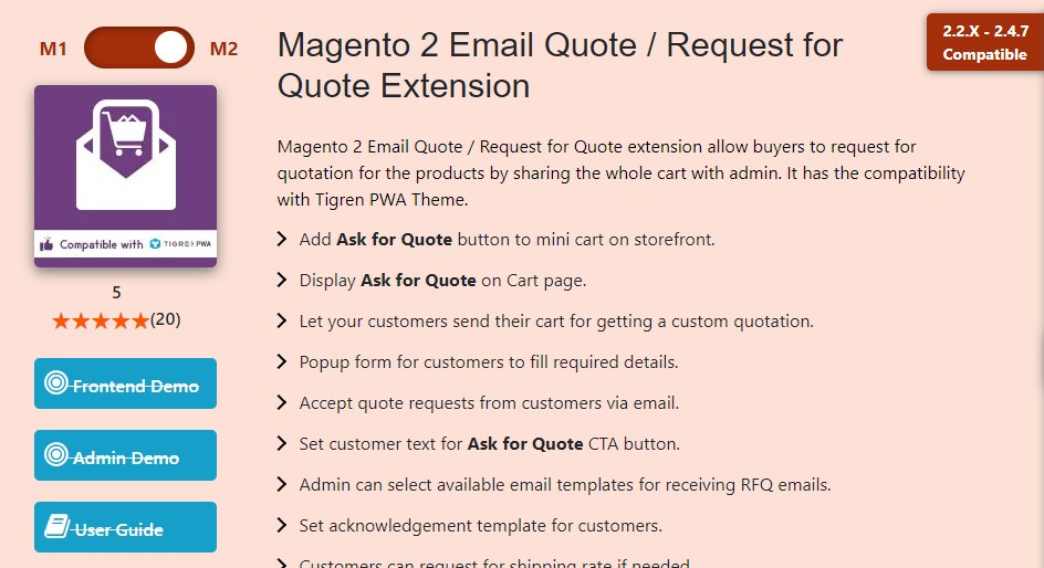 Magento 2 Email Quote by MageComp