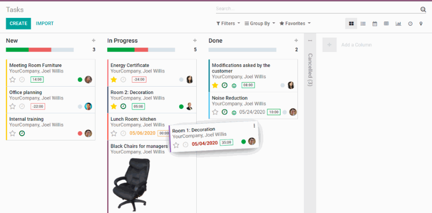 Odoo Task Management and Tracking