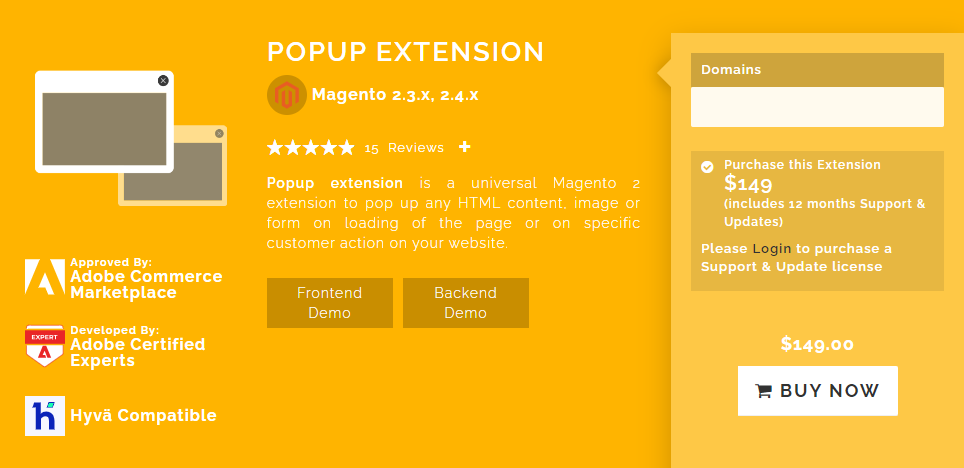 magearray M2 popup extension