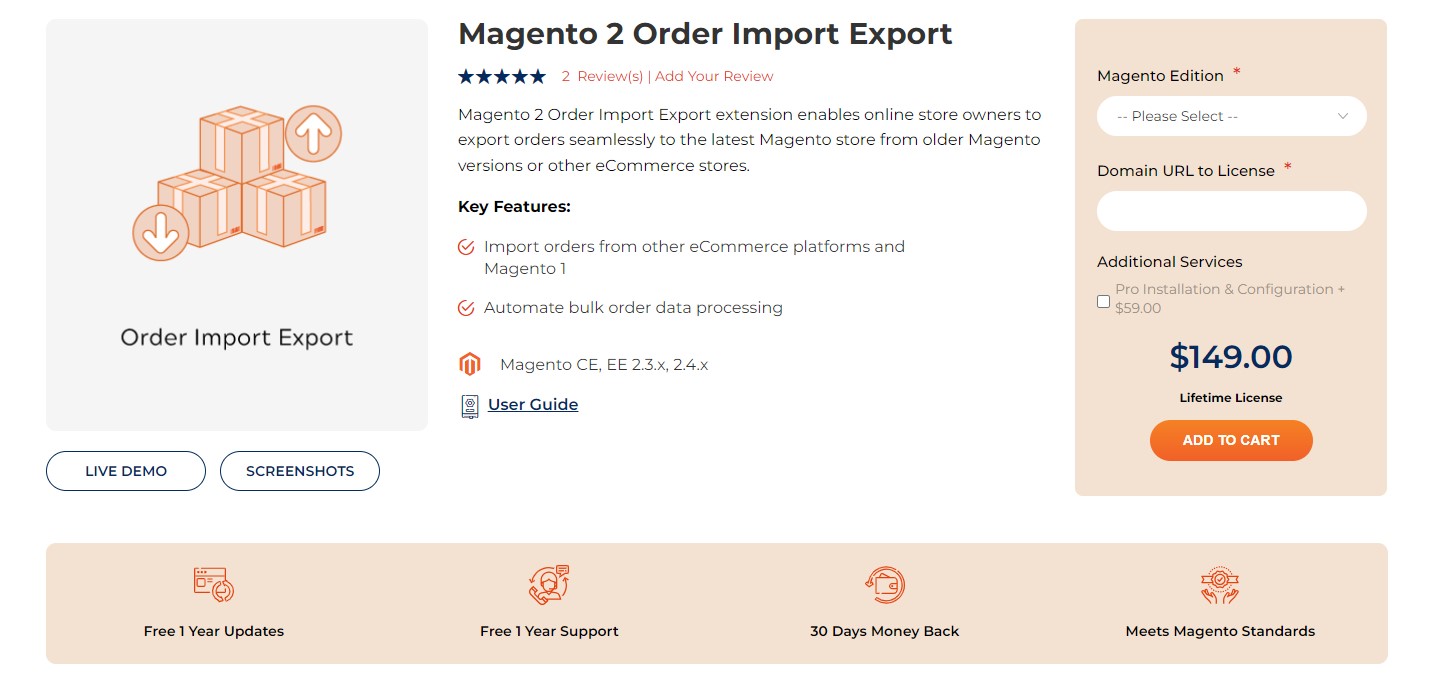 Magento 2 Order Import Export by Meetanshi