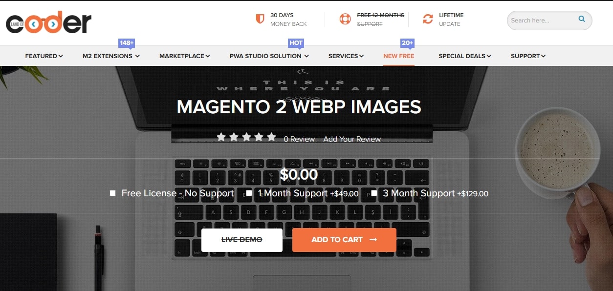 Magento 2 WebP Images extension free by Landofcoder