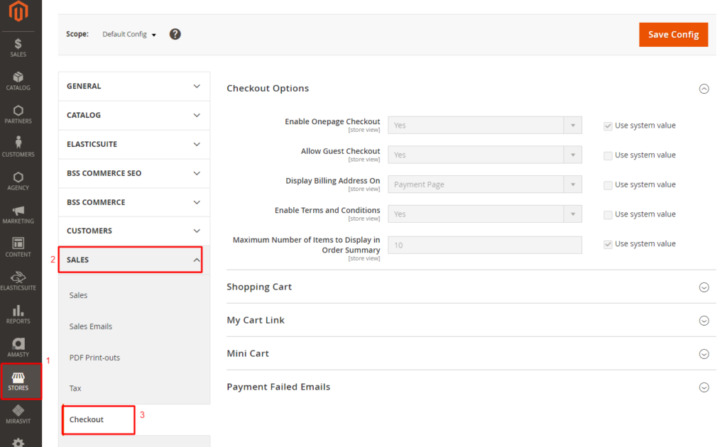 navigate to enable guest checkout