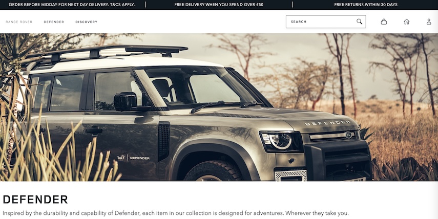 Land Rover's website is recognized as one of the best Magento websites