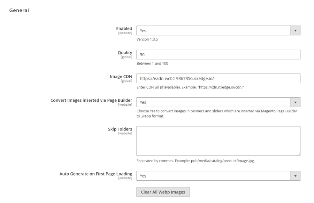 general setting magento 2 upload webp images