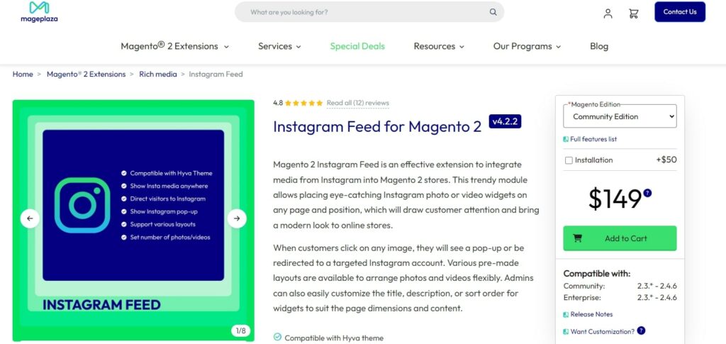 Instagram Feed for Magento 2 by Mageplaza