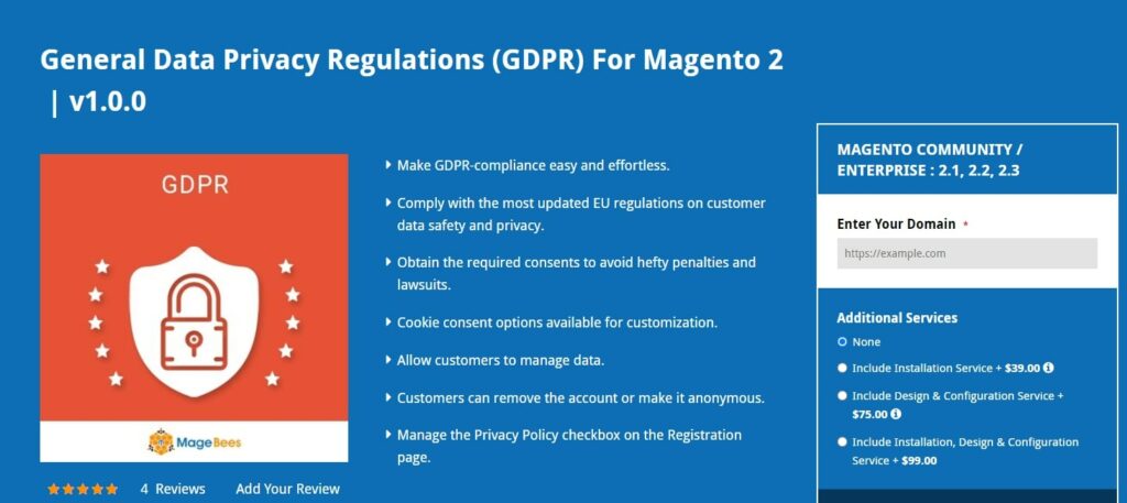 Magento 2 GDPR Extension MageBees