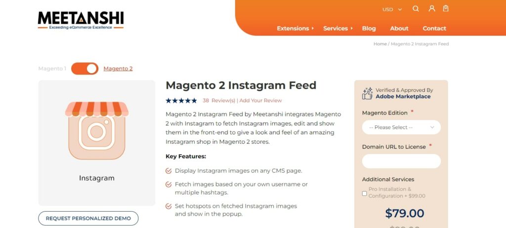 Magento 2 Instagram Feed by Meetanshi