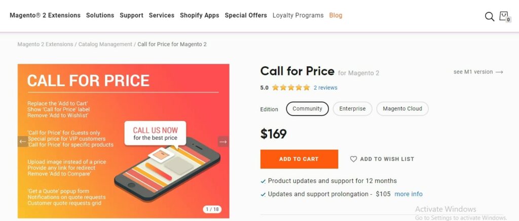 Call for Price for Magento 2 by Amasty