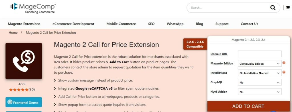 Magento 2 Call for Price Extension by MageComp