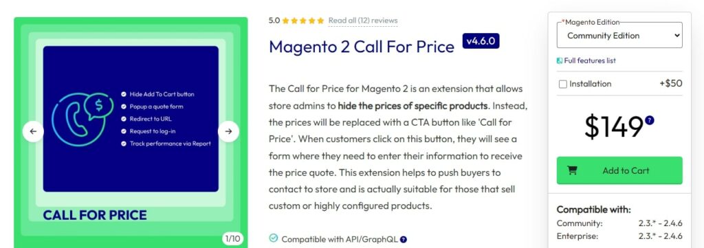 Magento 2 Call For Price by Mageplaza