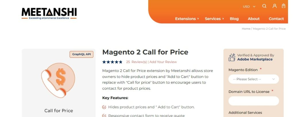 Magento 2 Call for Price by Meetanshi