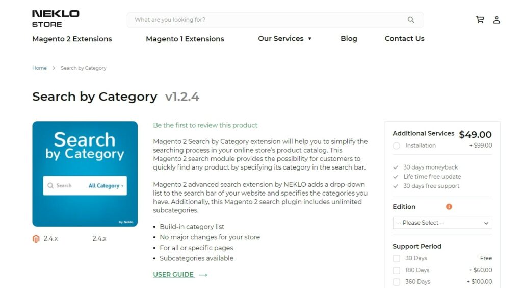 Magento 2 Search by Category (NEKLO)