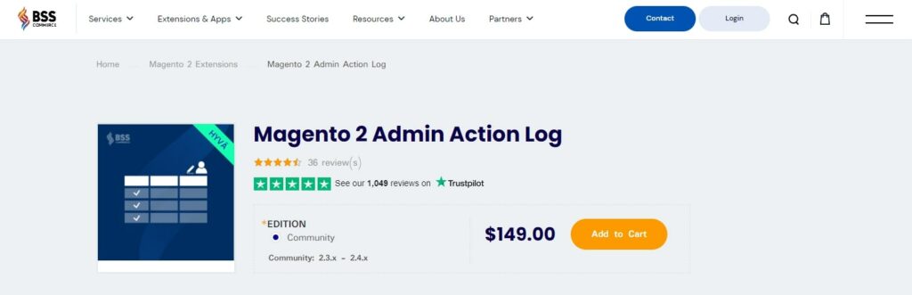 Magento 2 Admin Action Log BSS Commerce