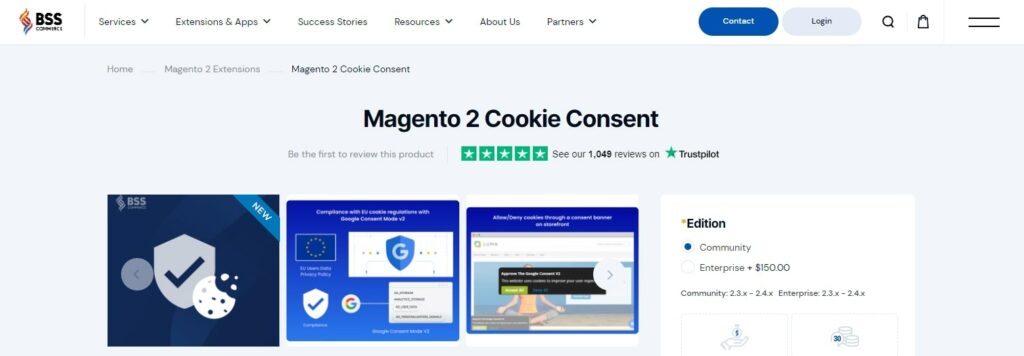 Magento 2 Cookie Consent BSS Commerce