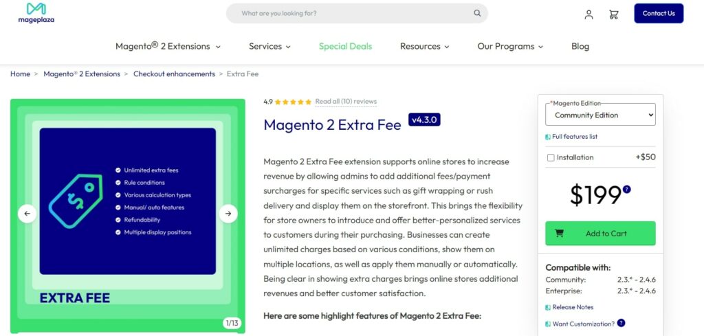 Magento 2 Extra Fee Extension Mageplaza