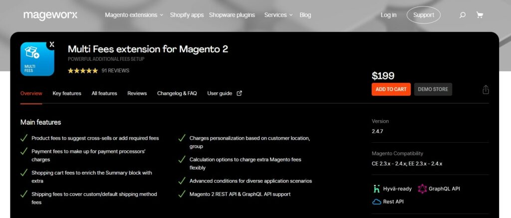 Magento 2 Extra Fee Extension Mageworx