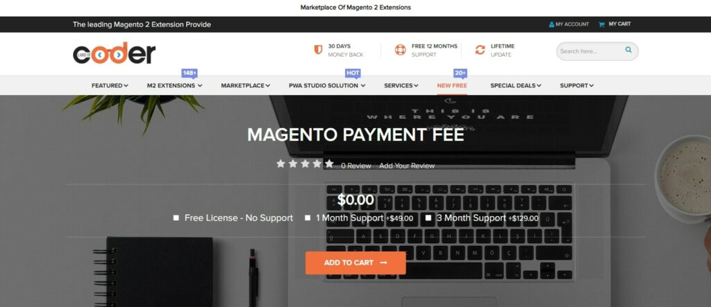 Magento 2 payment fee created by Landofcoder