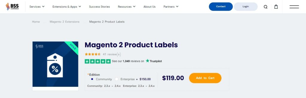 Magento 2 Product Labels BSS Commerce