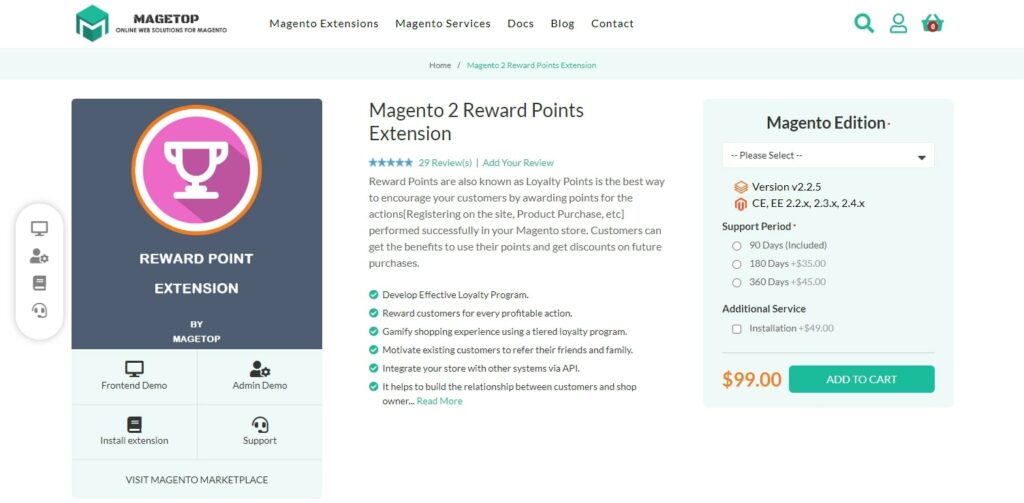 Magento 2 Reward Points Extension by Magetop