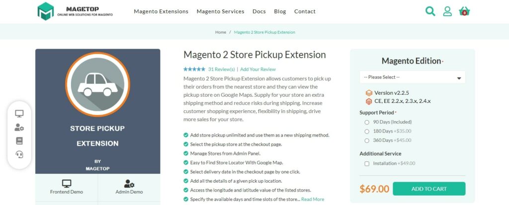 Magento 2 Store Pickup Extension Magetop