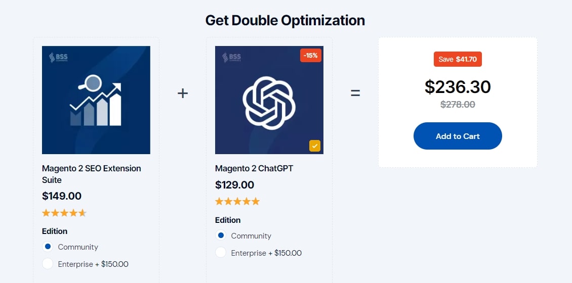 Bundle purchase SEO and ChatGPT by BSS Commerce