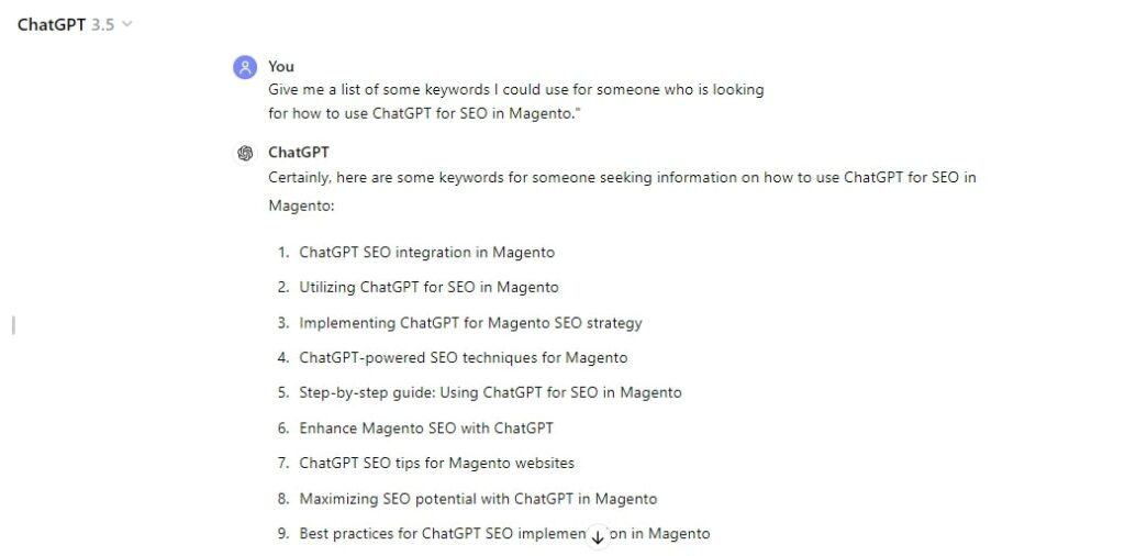 how to use ChatGPT for SEO in Magento 7