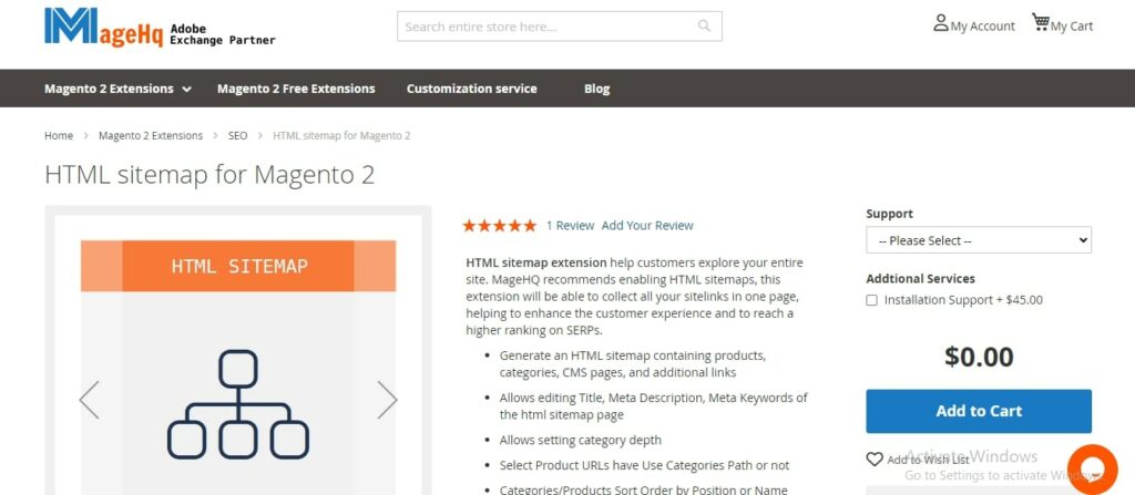 HTML sitemap for Magento 2 by MageHq