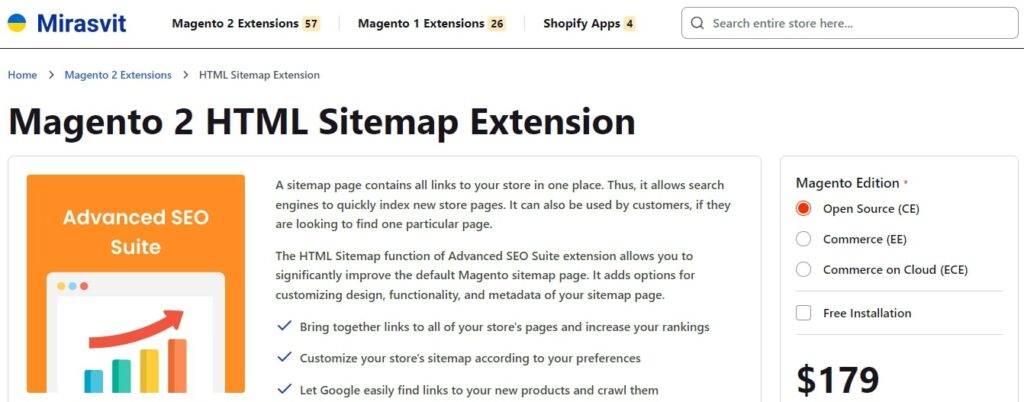 Magento 2 HTML Sitemap Extension by Mirasvit