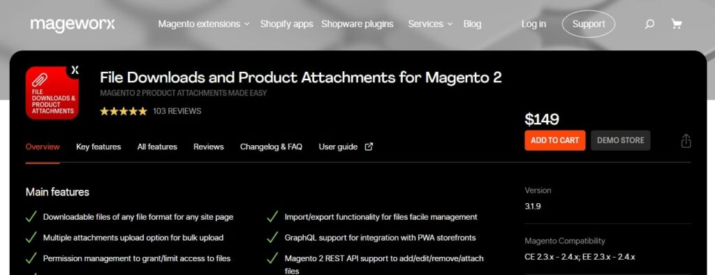 Product Attachments for Magento 2 by Mageworx