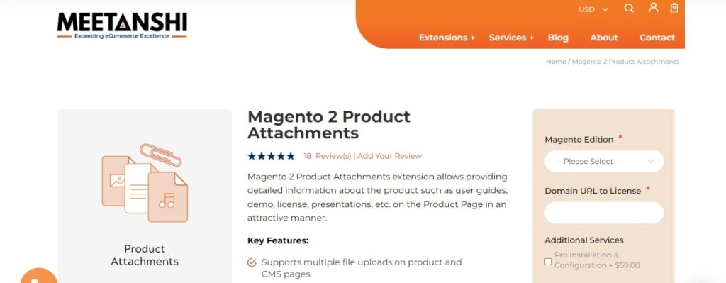 Magento 2 Product Attachments by Meetanshi