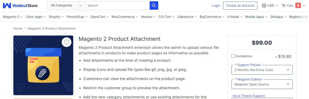 Magento 2 Product Attachment by Webkul Store