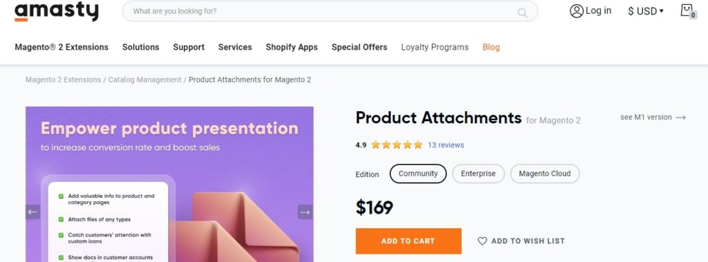 Product Attachments for Magento 2 by Amasty