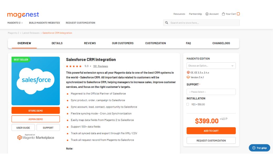 Magento Saleforce Integration extension - magenest