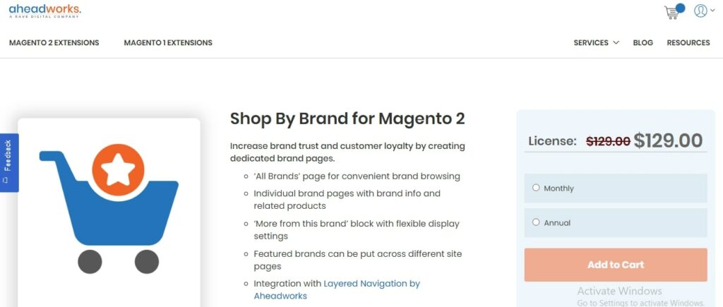 Magento 2 Shop by Brand from Aheadworks