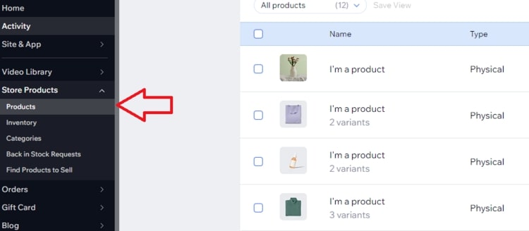 Exporting Product Lists from Wix 1