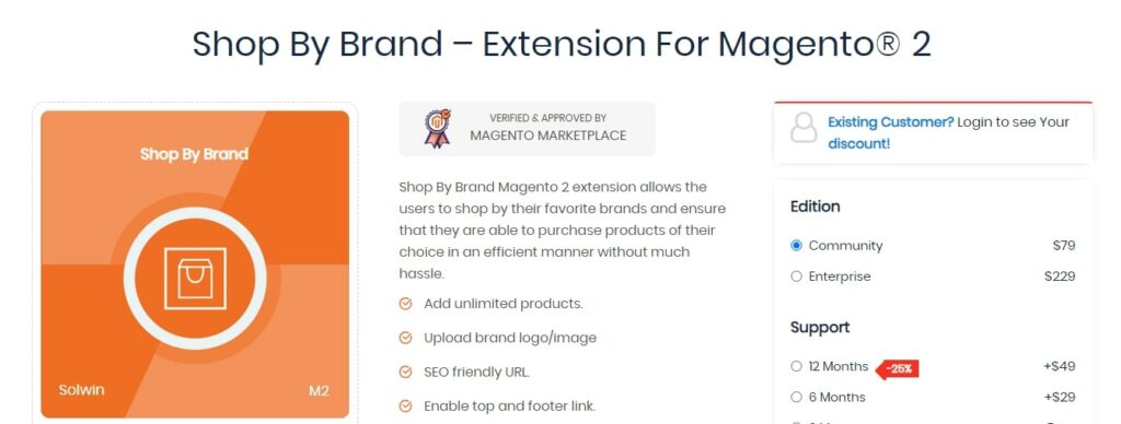Shop By Brand Extension For Magento 2 Solwin