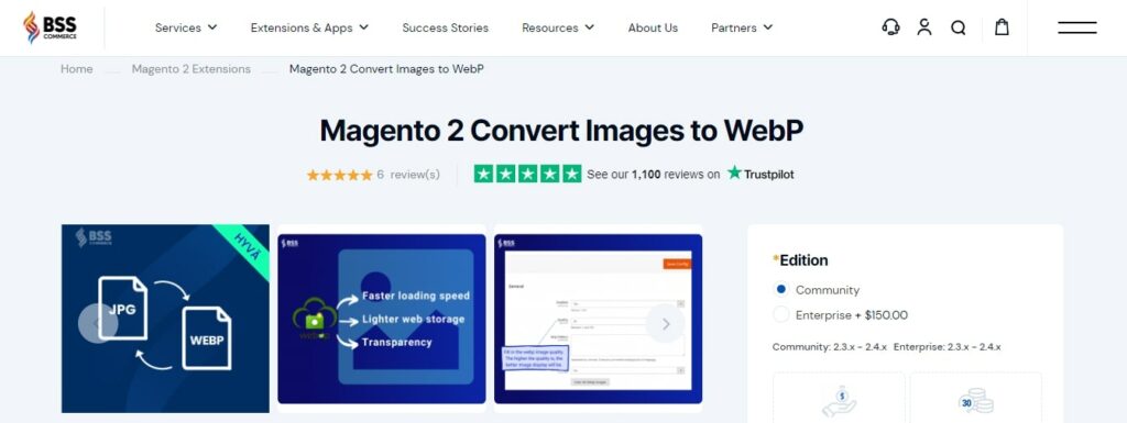 Magento 2 Convert Images to WebP BSS Commerce