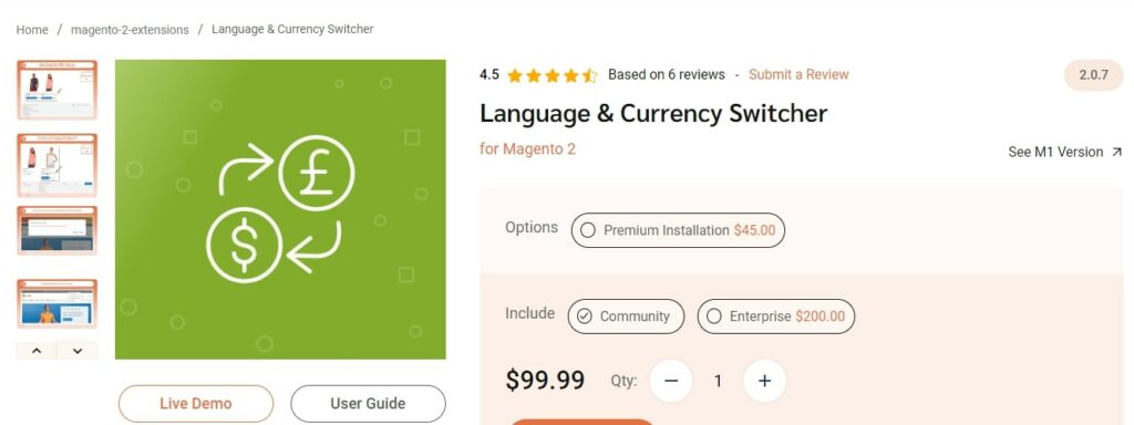 Language & Currency Switcher