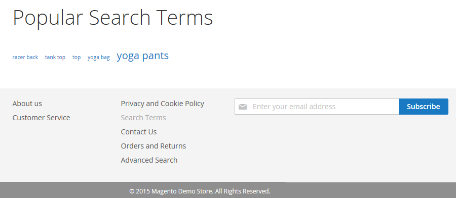 Magento 2 Popular Search Terms