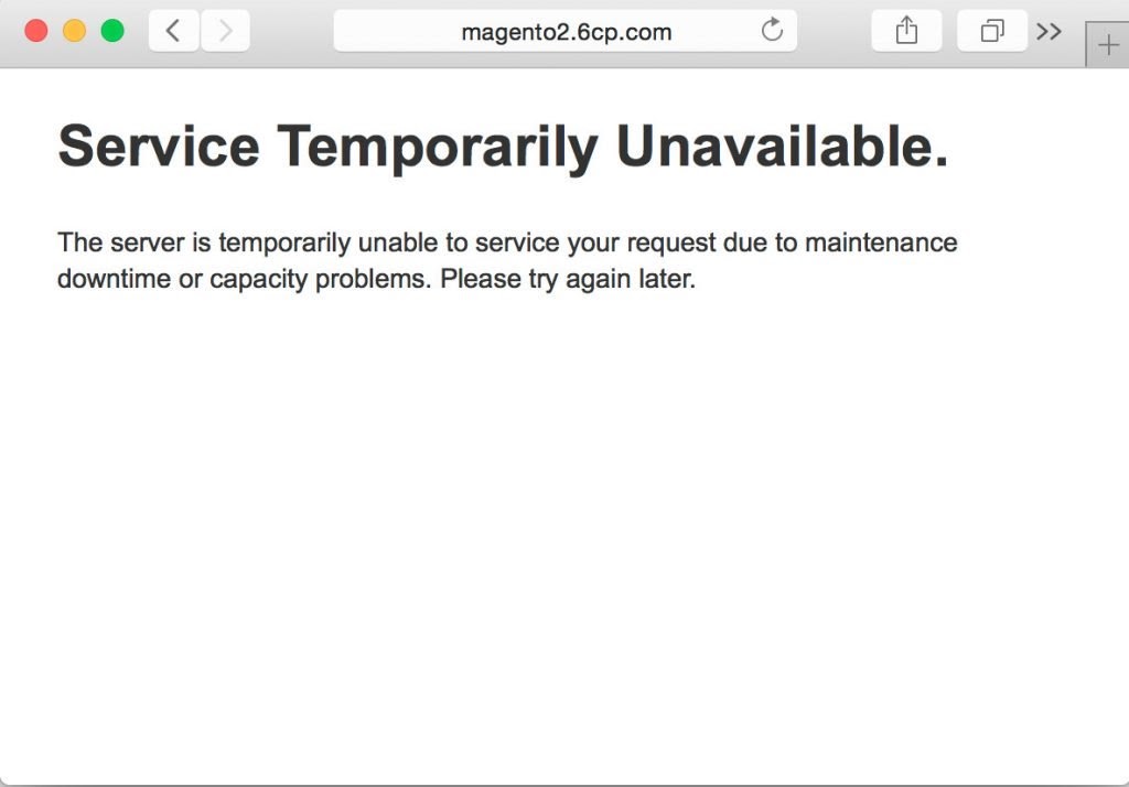 default magento coming soon page