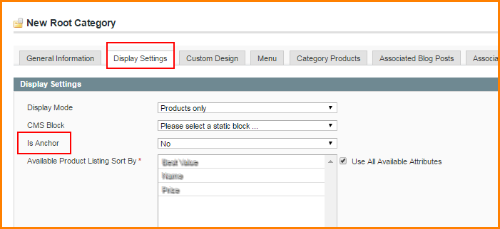 Magento Layered Navigation setting