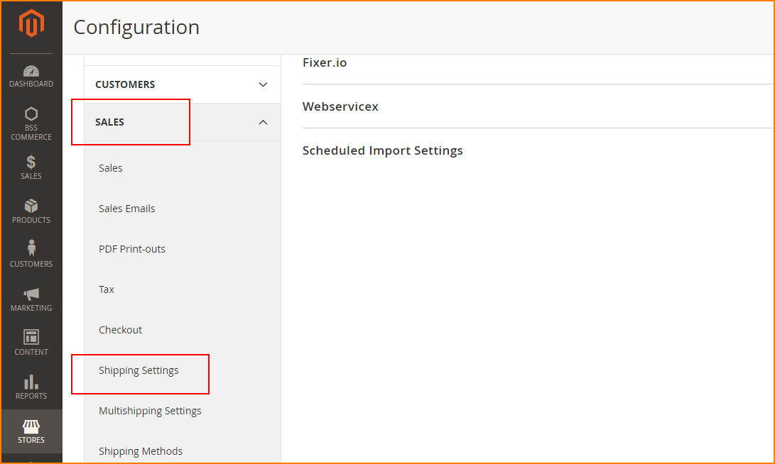 magento 2 shipping options-settings